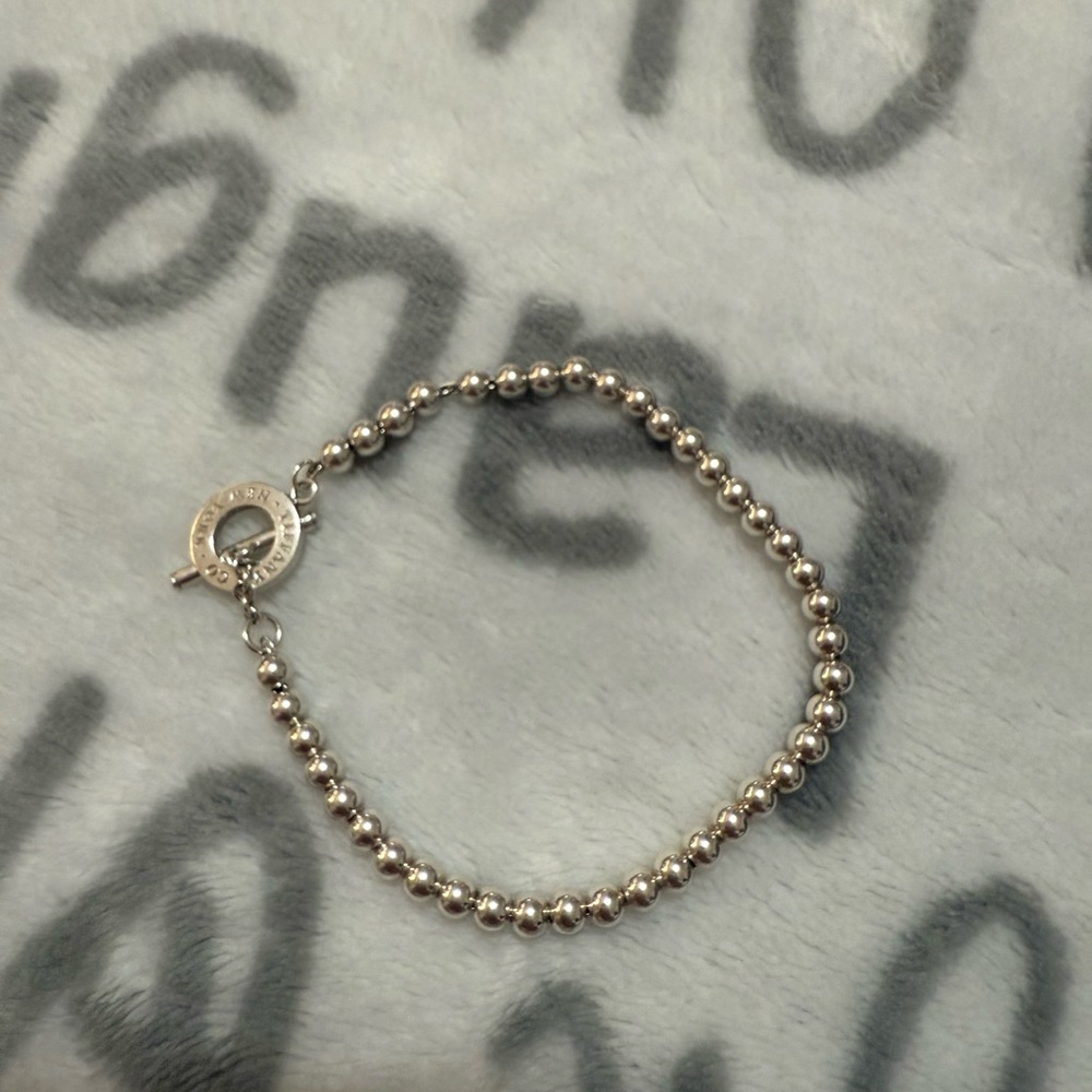 Rare Retired Tiffany & Co. Mini Bead Ball Toggle 7.5” Bracelet Sterling Silver
